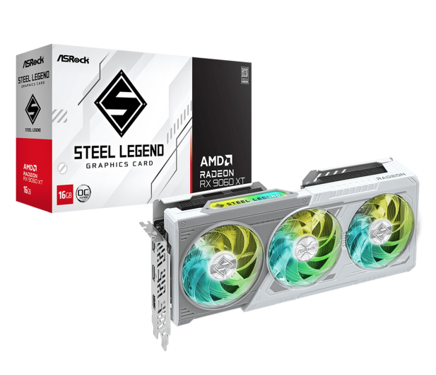 ASROCK Radeon RX 9060 XT Steel Legend OC 16GB GDDR6 RX9060XT SL 16GO - 1339810 - zdjęcie